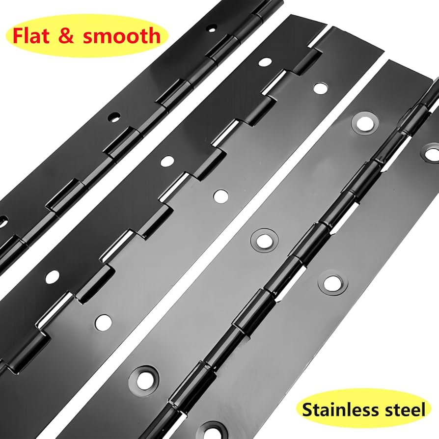 2PCS 14 Inch Black Piano Hinges For Cabinet Hinges Heavy Duty Continuous & Piano Hinges Sliver