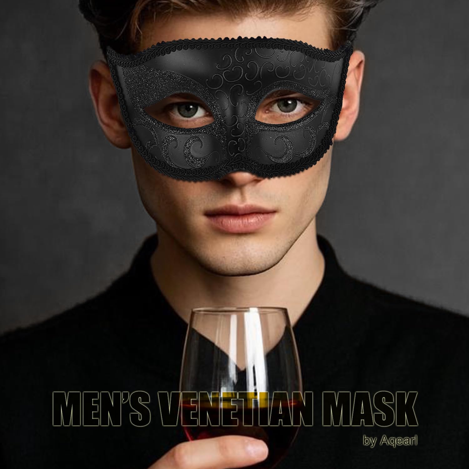 Couple Masquerade Mask for Women Men Venetian Mask Metal Shiny Halloween Mask for Costume Party - Image 8