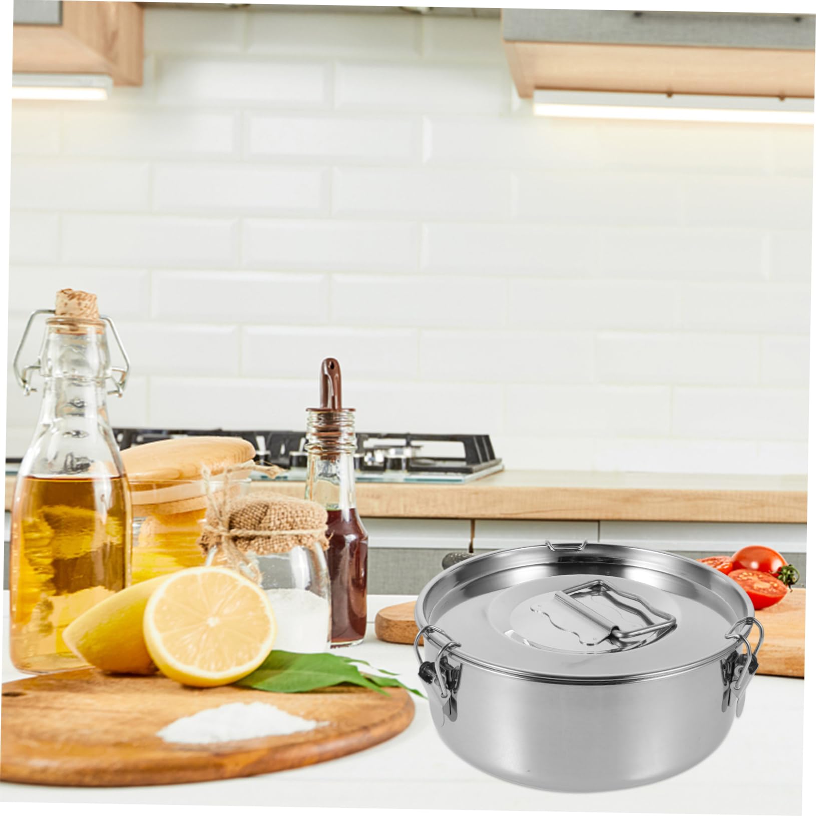 Molde para Flan de Acero Inoxidable con Tapas y Asa | Plata, No se Deforma con Facilidad, para Hornear y Cocinar al Vapor, Apto para Bollos y Patatas