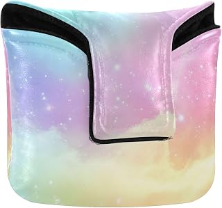 Waterproof Golf Putter Covers, Mallet Golf Club Cover with Magnetic Closure for Men Women Golf Enthusiast, Galaxy Background