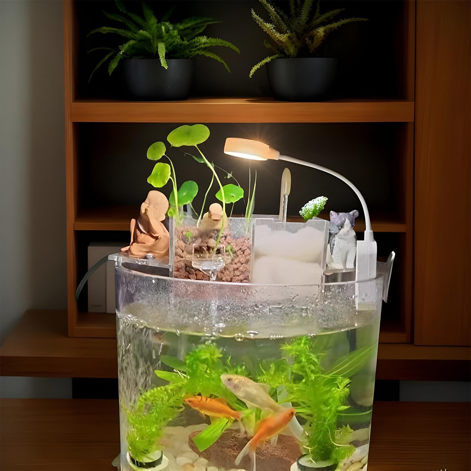 Luce Acquario, Mini Lampada Acquatica Clipser A Variabile Intensità 3,6x5,9 Cm | Attrezzature Di Illuminazione Portatile Di Temperatura Di Tre Colori Di Abs 60g, Lampada Ambientale Senza Fili