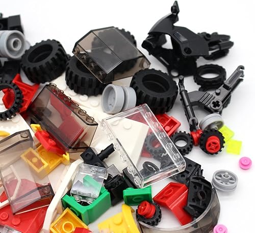 Miniatura 6 de Juego de ruedas, neumáticos y ejes, bloques de construcción compatibles con las principales marcas – Volantes, parabrisas y piezas de chasis de