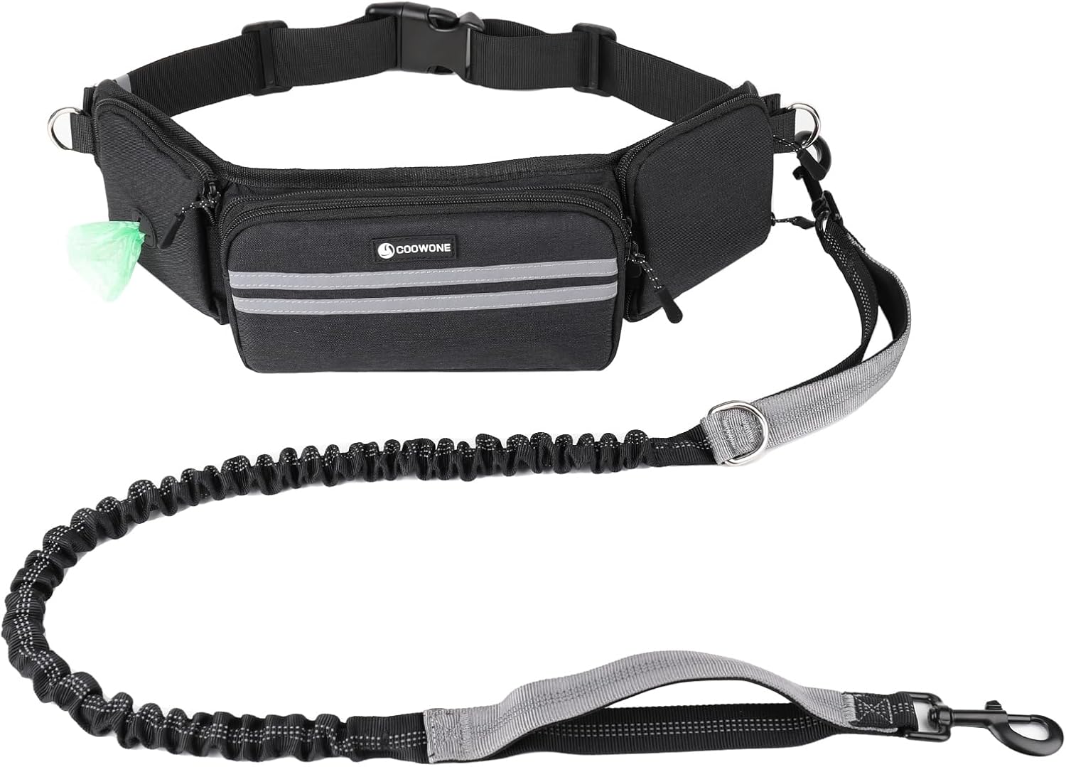 Hands Free Dog Leash with Dog Walking Fanny Pack for Large Medium Small Dogs, Heavy Duty Durable Reflective Waist Bungee Leash for Dog Training,Night Walking Running Jogging Hiking