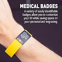 Vista 3 de ROAD iD Pulsera de identificación médica personalizada – Pulsera de identificación premium con insignia de alerta médica – Cierre de silicona