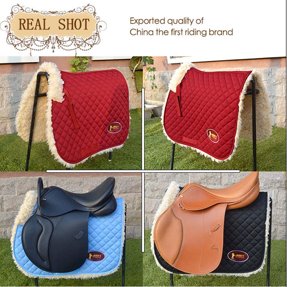 Horse Saddle Pad Numnahs Warm Shock Absorbing Saddle Pad, Equestrian Obstacle Training Sweat Tray, Long Distance Wild Riding Thick Sweat Pad, Western Giant Harness (Blue