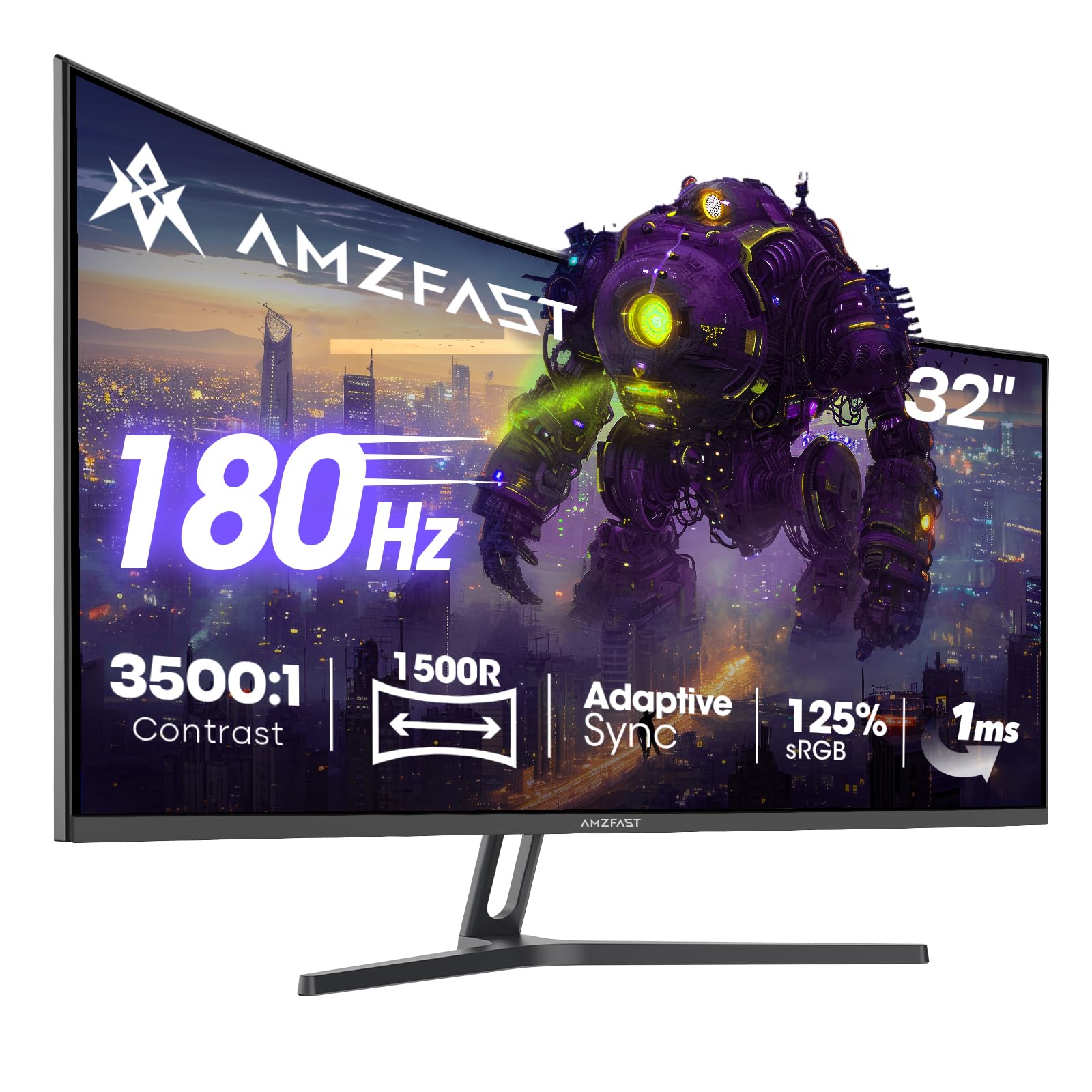Amzfast 25 Inch Gaming Monitor,1920x1080 Full HD, 200Hz, Fast IPS Panel, Built-in Speaker, 1ms MPRT, Adaptive-Sync, DCI-P3 95%,sRGB 124%, Slim Base, VESA 75x75mm, HDMI 2.0&DP 1.4, AMZG25X1 — view 18