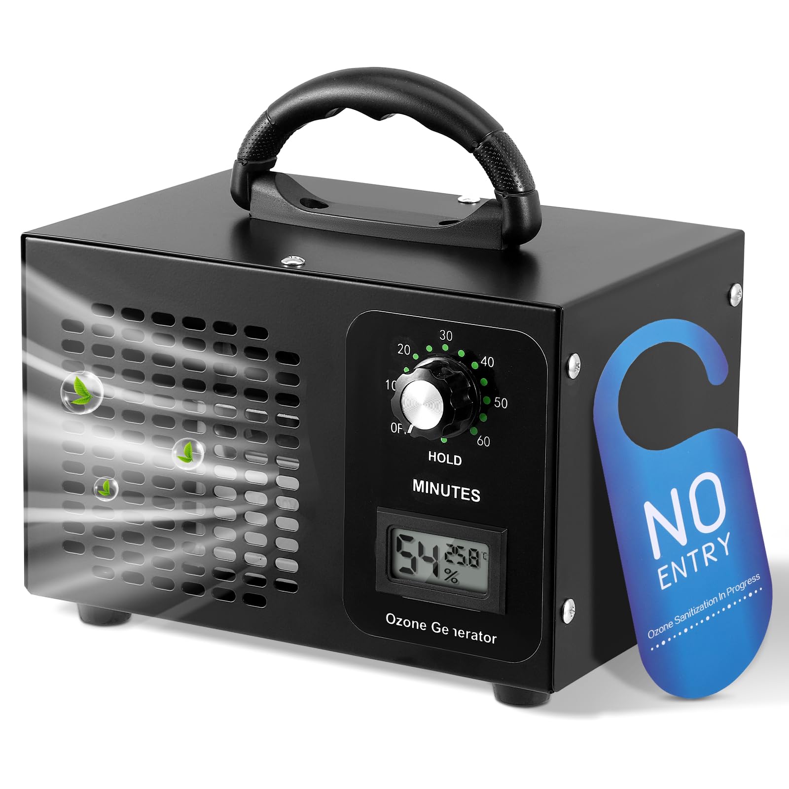 Générateur D'ozone 60000 Mg/h - Purifie Jusqu'à 400 M², élimine Odeurs Et Moisissures, Minuterie, Portable, 120W