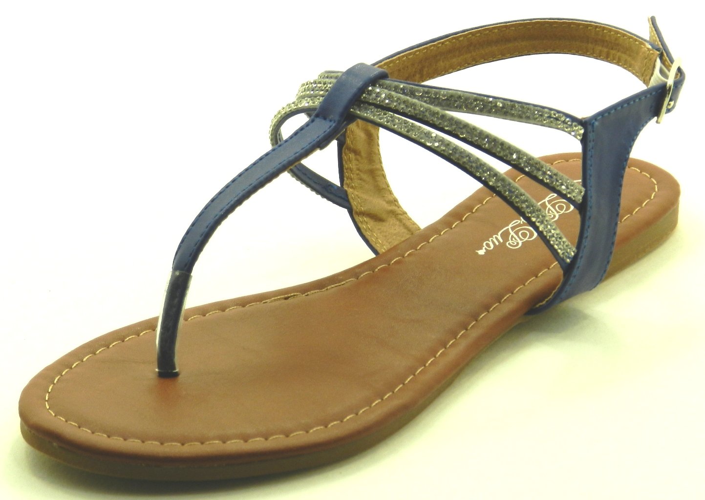 Women Ankle Strap Rhinestone Party Wear Gladiator Roman Flat Summer Special Sandal Shoes