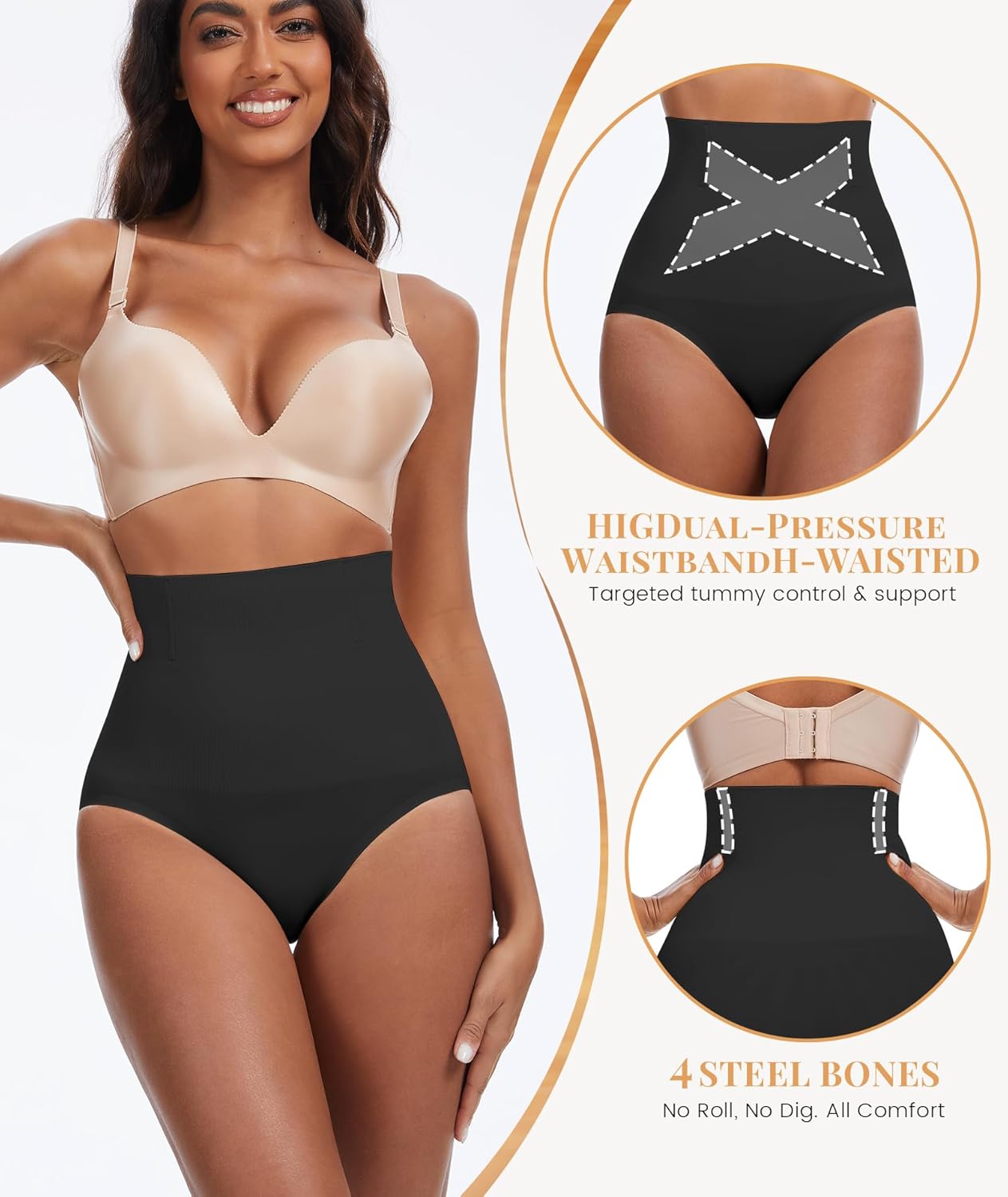 Tummy Control Shapewear Underwear for Women, High Waist Briefs Seamless Shorts, Compression Body Shaper Panties - Image 4