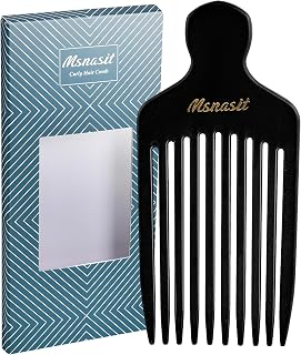 Afro Hair Pick Comb for Curly Hair, Wide Long Tooth Beard Pick Tool | Volume & Styling Detangling Comb For Men and Women