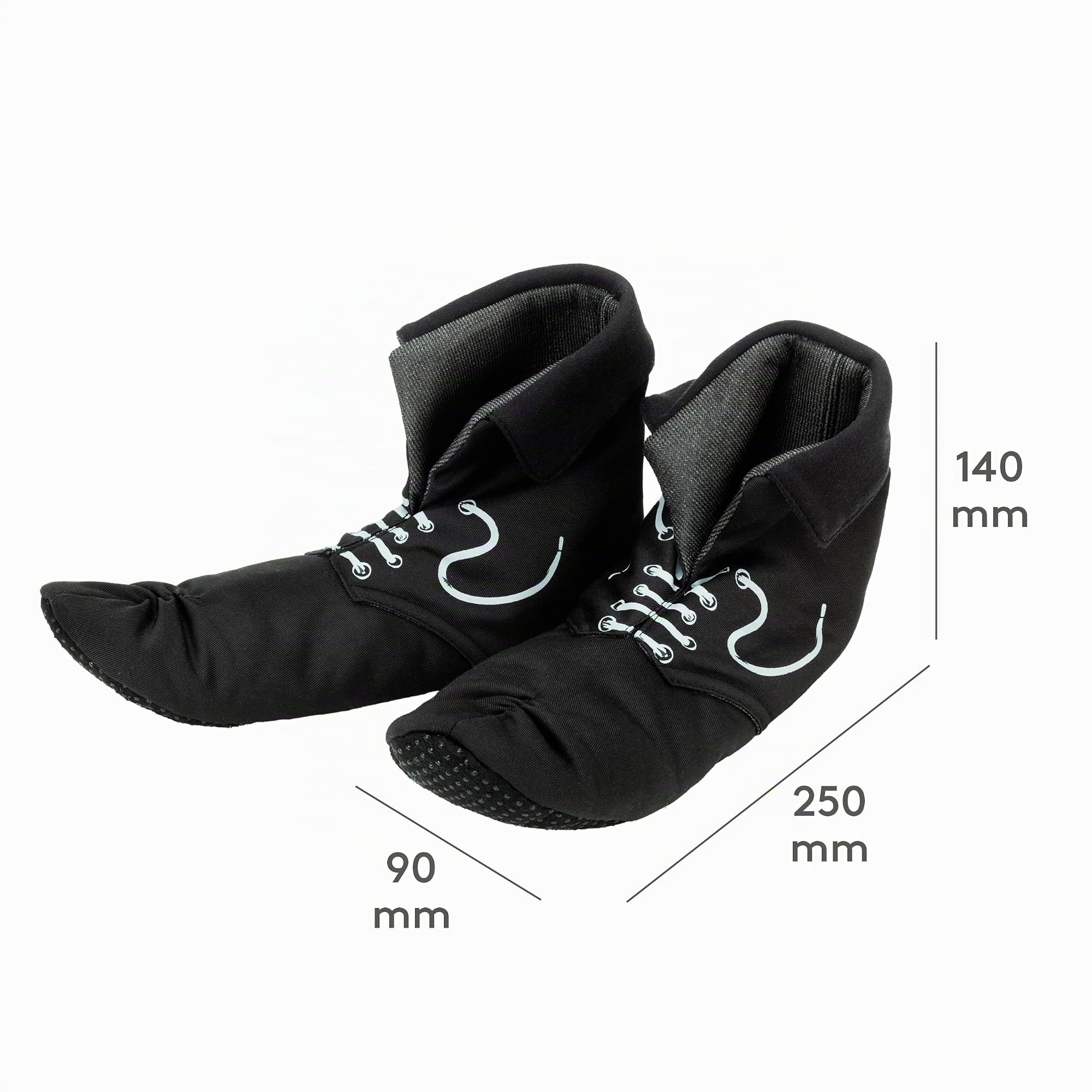 Pippi Langstrumpf Jungen & Mädchen Schuhe in Schwarz – Hausschuhe für Kinder & Kinderschuhe in Schuhgröße 36/37 – Faschingskostüm & Halloween Kostüm Schuhe für Kinder