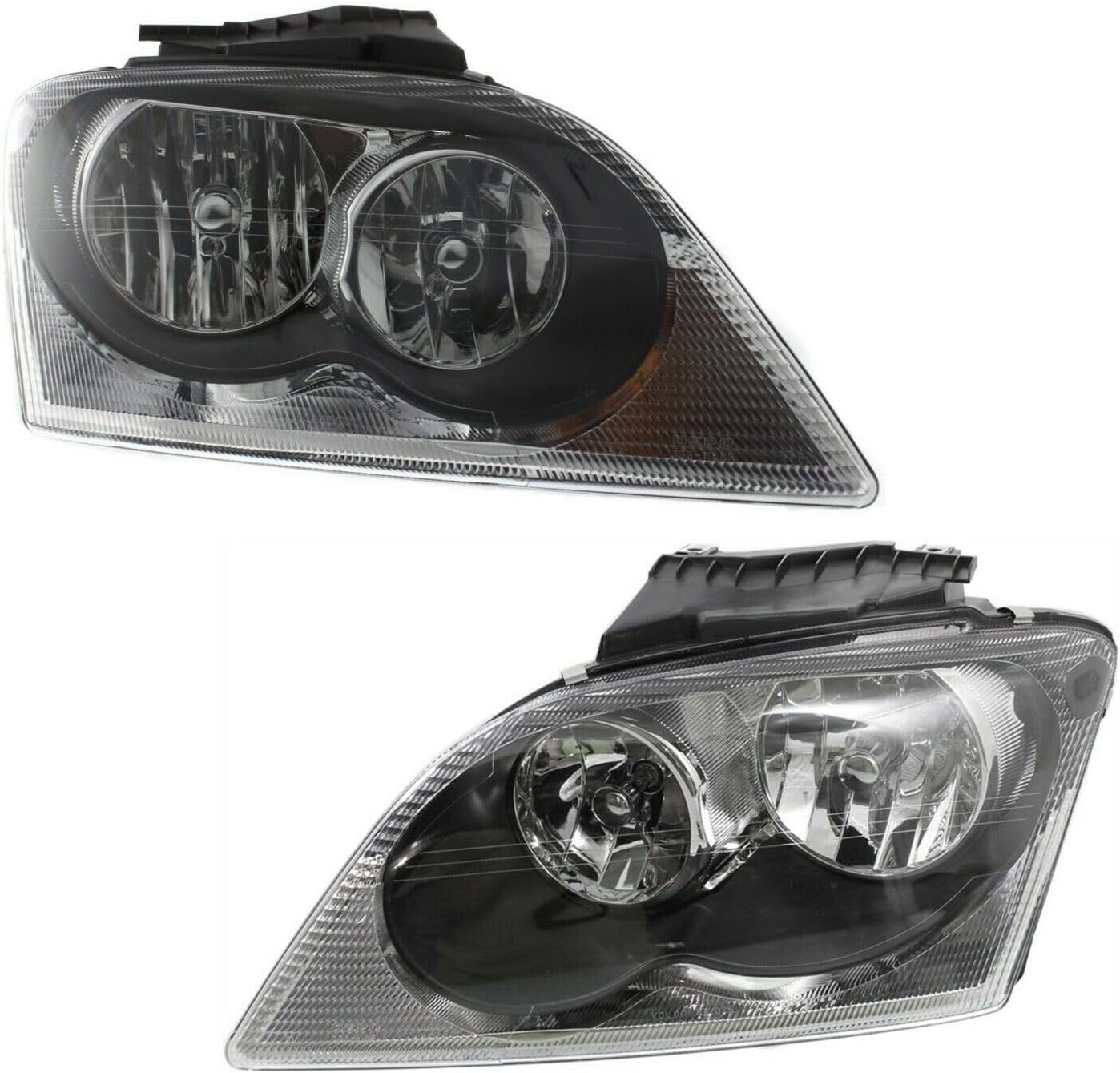 Headlights Headlamps Left & Right Pair Set for Chrysler for Pacifica Base/Equipada/Limited 05-06 with Bulbs Assembly Clear Lens-Part Name 14877402 4857850AE-PFM