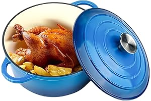 Miereirl 4.5 qt Cast Iron Dutch Oven - Blue