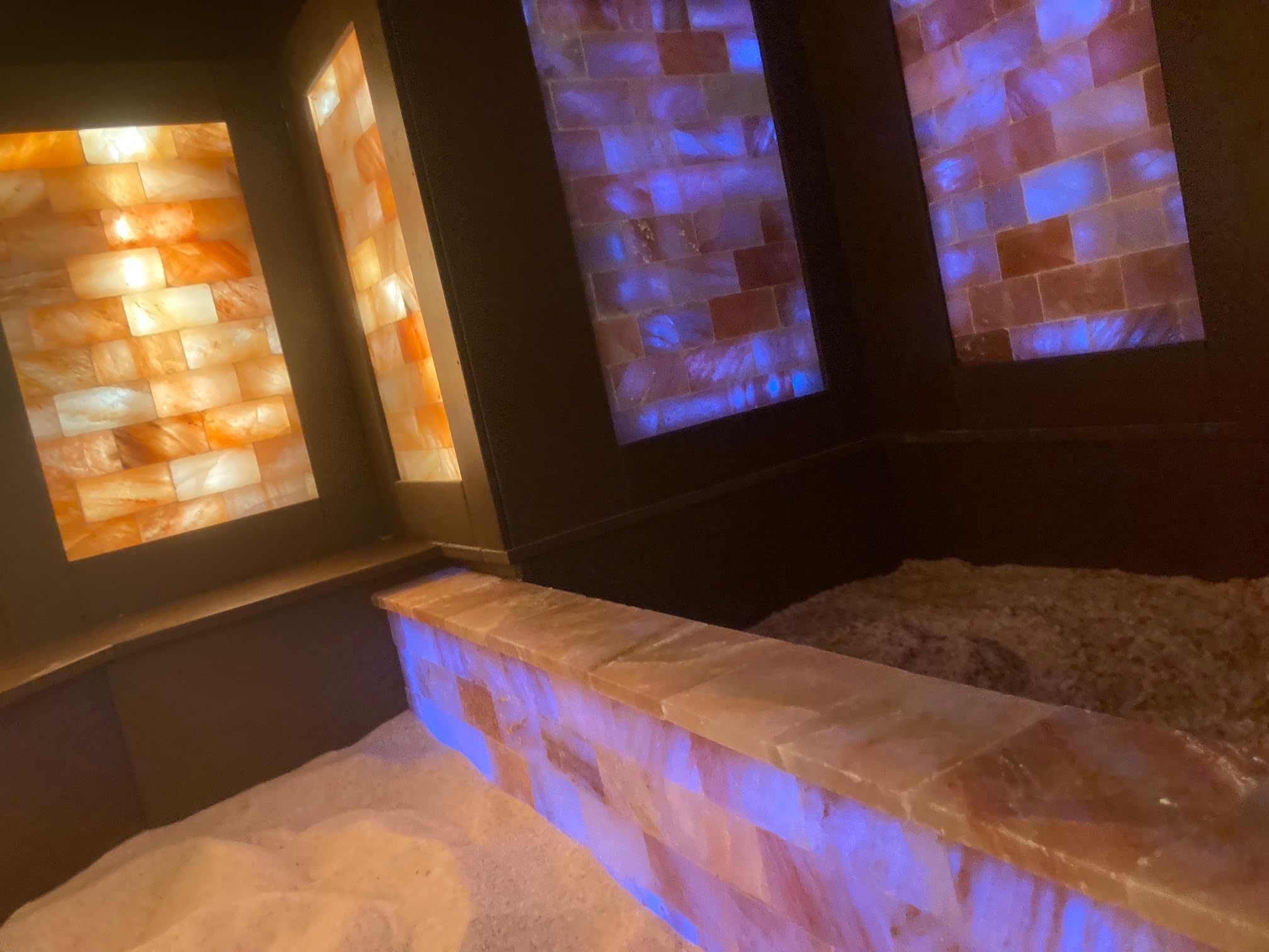 Sauna-Paneel für Wellness, Zuhause, Salzsteine, Salz, authentisch, verschiedene Größen mit Licht (H40 x L80 cm)