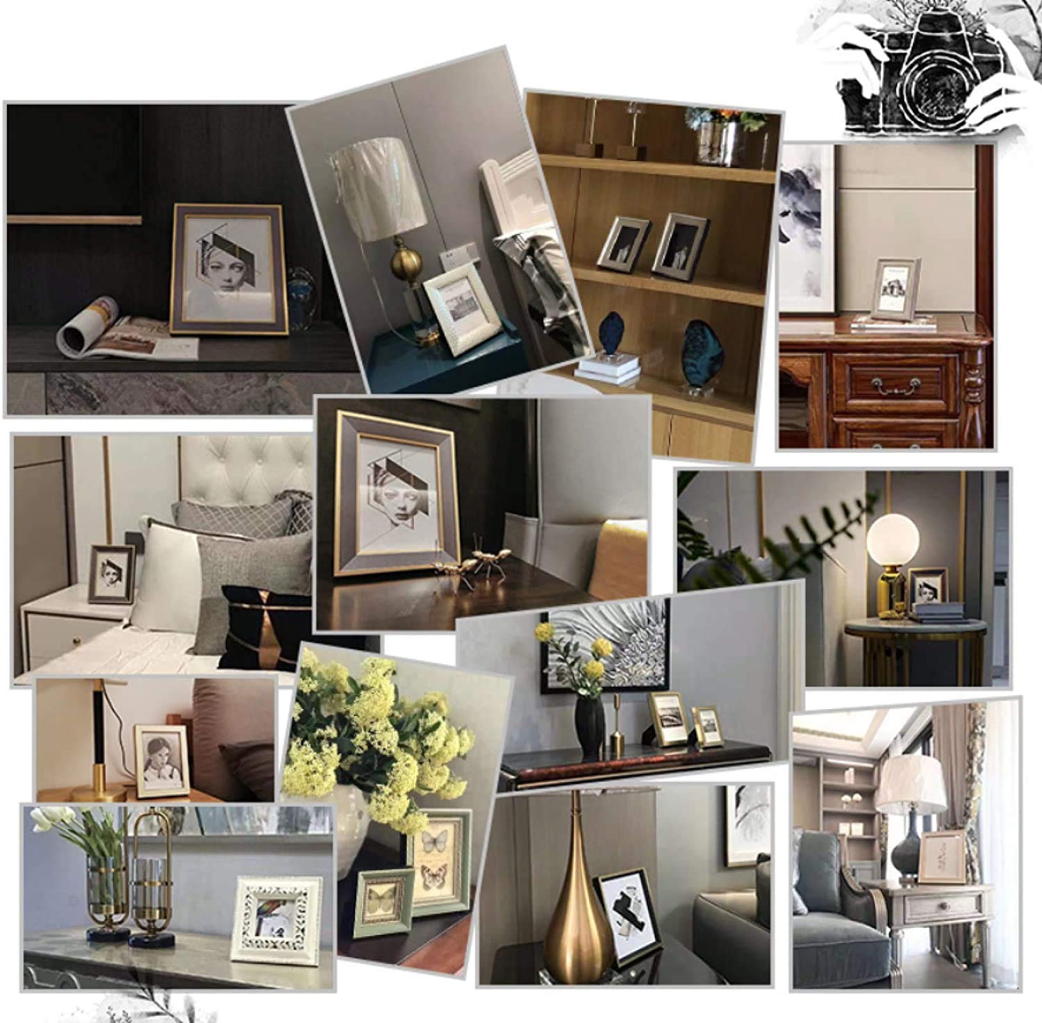 Amazon.co.jp: フォトフレーム 新しいモダンライト高級フォトフレーム