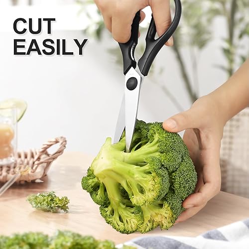 Miniatura 2 de Tijeras de cocina, con soporte magnético para refrigerador, tijeras de cocina resistentes, multiusos para aves, hierbas, verduras, aptas para