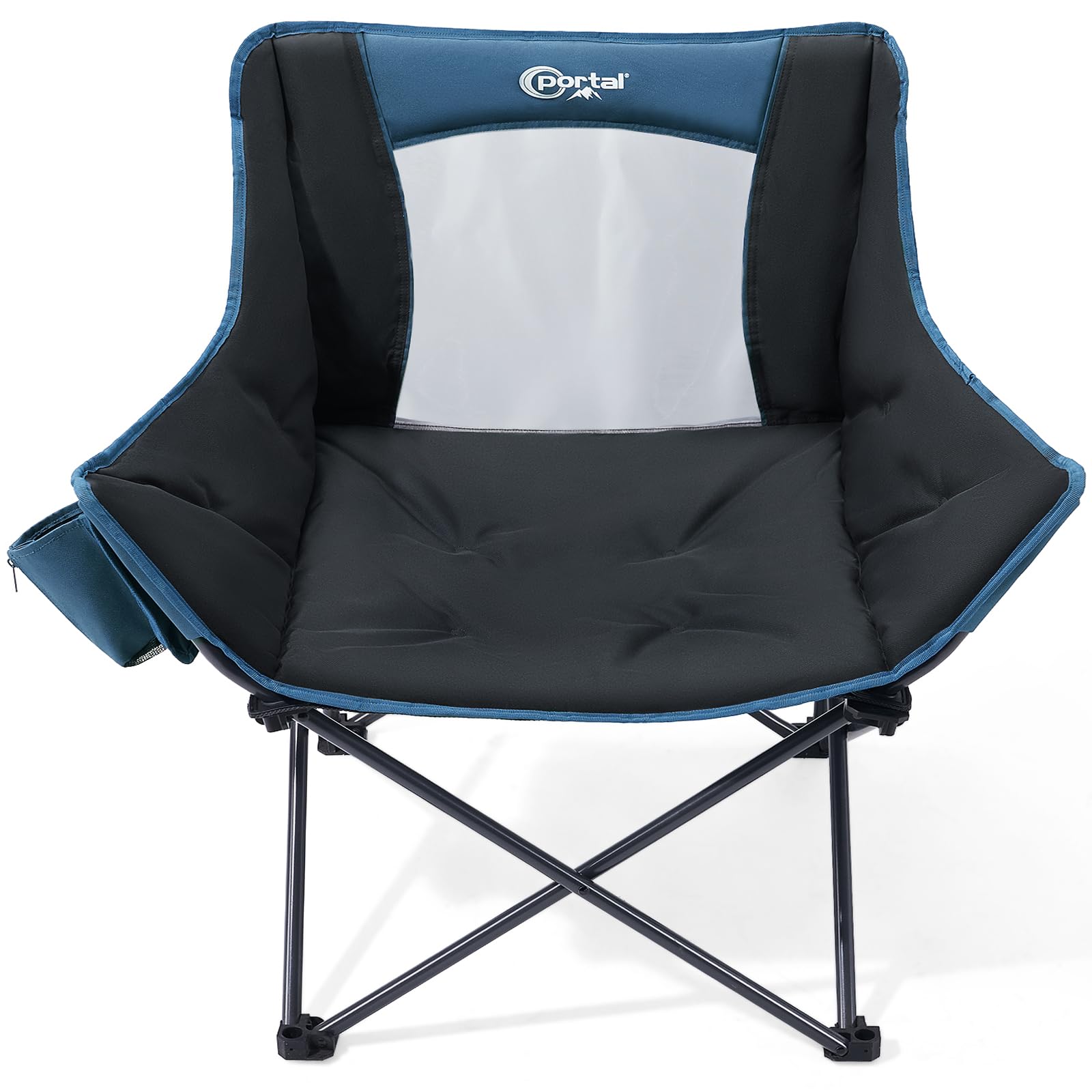 Portal Campingstuhl Faltbar Klappstuhl Camping Klappbar Super Weich 150kg Belastbar Faltbarer Angelstuhl XXL mit Armlehnen