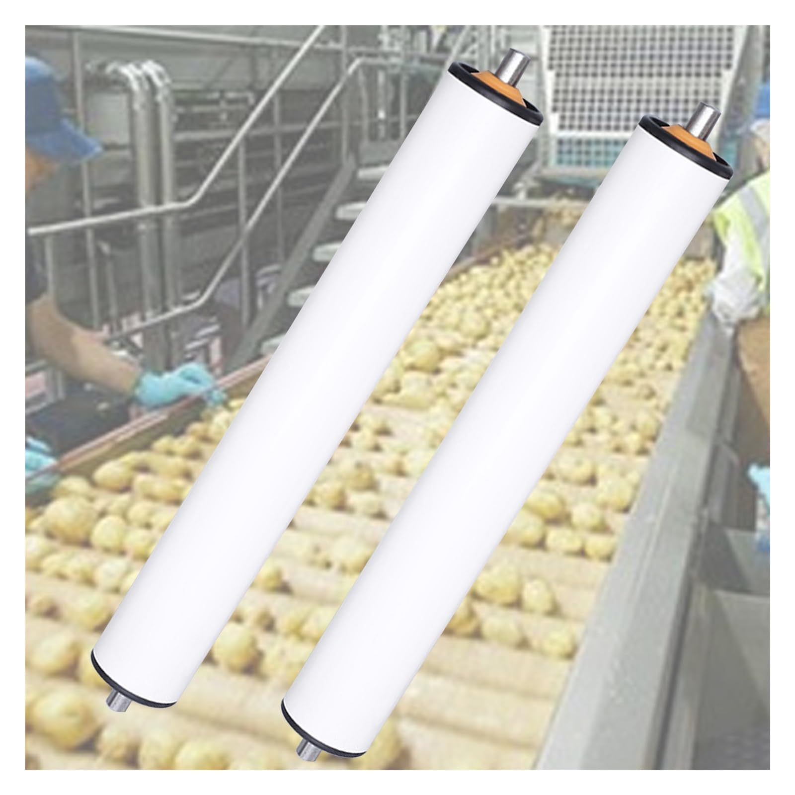 Confezione da 2 rulli trasportatori in PVC da 29,5 pollici non alimentati, ideali per la lavorazione del legno, l'agricoltura e la logistica, soluzioni perfette per il trasporto e la movimentazione