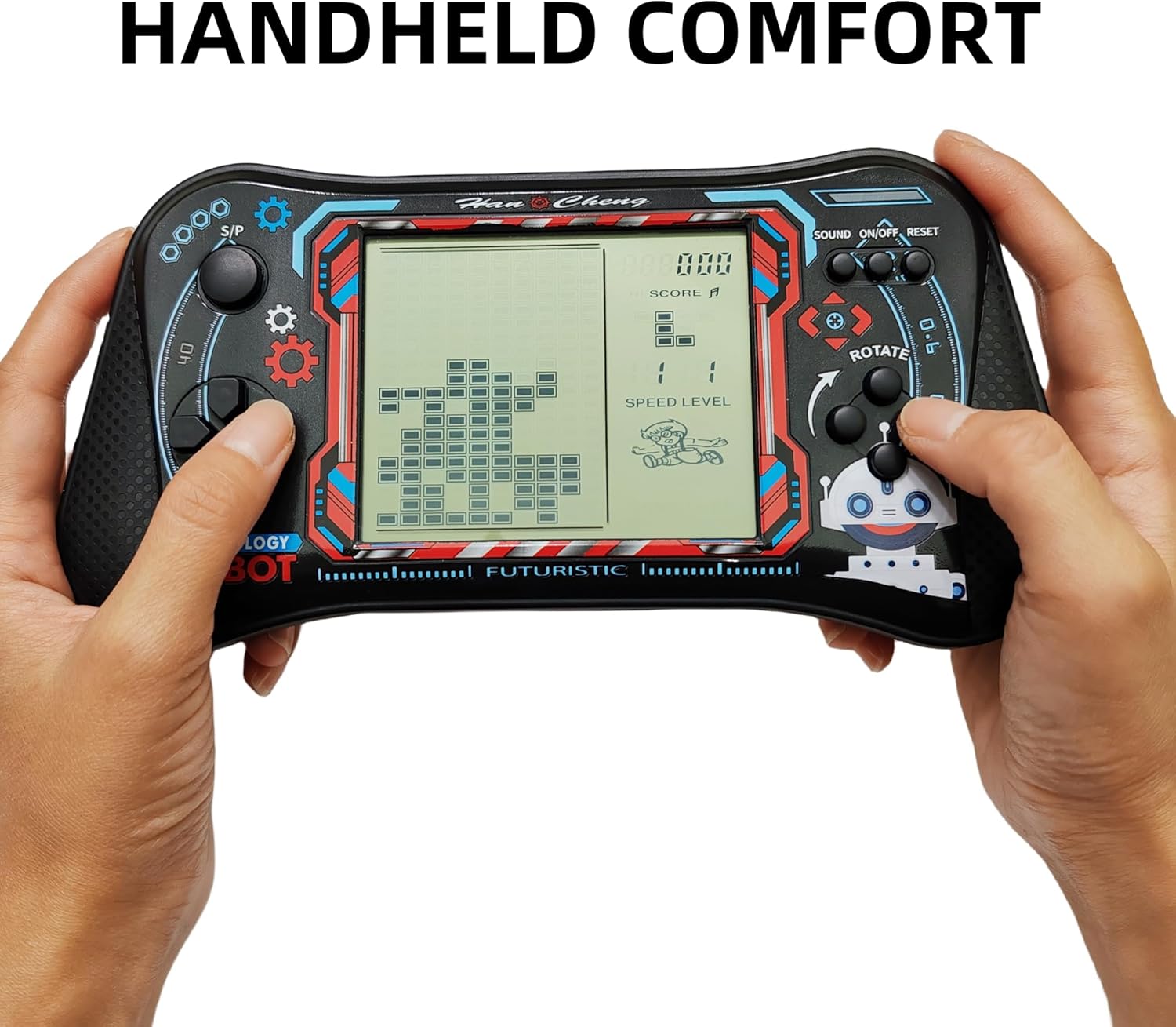 Brick Game Console,4.3" Large Screen Handheld Game Console,Building Block/Tank/Racing Game,Built-in 23 Classic Handheld Mini Games for Adults or Kids(Black)