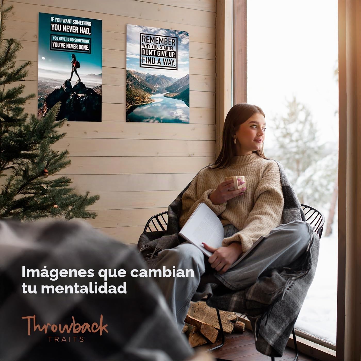 Throwbacktraits Póster inspirador de pared para decoración de aula. Citas positivas y arte de pared de oficina