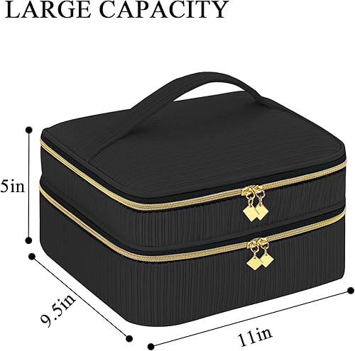 Miniatura 4 de Estuche de transporte de esmalte de uñas, organizador de uñas portátil con asa, bolsa de almacenamiento de doble capa para esmalte de uñas y juego