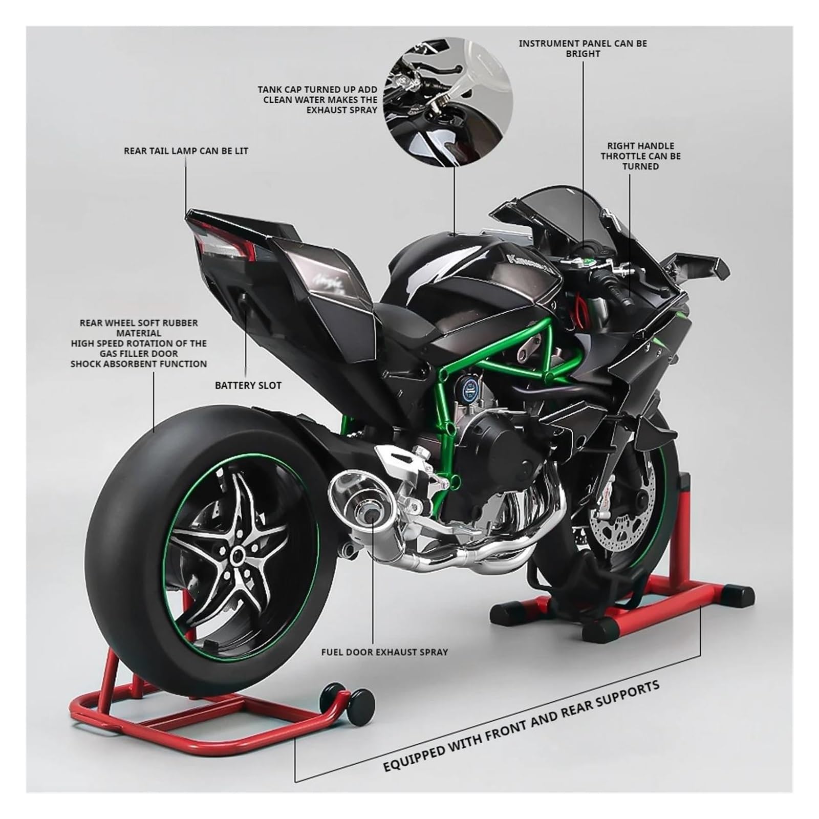 Amazon.co.jp: ミニバイク玩具 1:6 カワサキ Ninja H2R 合金メタルダイ