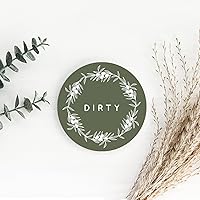 Vista 4 de ThreeKin - Imán de limpieza y suciedad para lavavajillas, regalo de cocina de doble cara, fácil de leer, fuerte indicador magnético para decoración