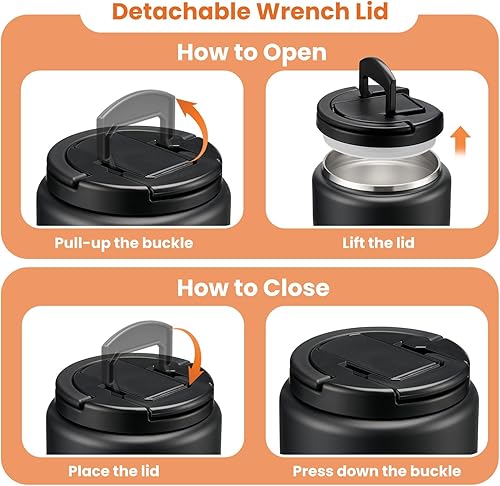Miniatura 5 de Termo para niños para alimentos calientes de 13.5 oz contenedores de almuerzo con tapa de hebilla frasco de alimentos calientes de boca ancha frasco