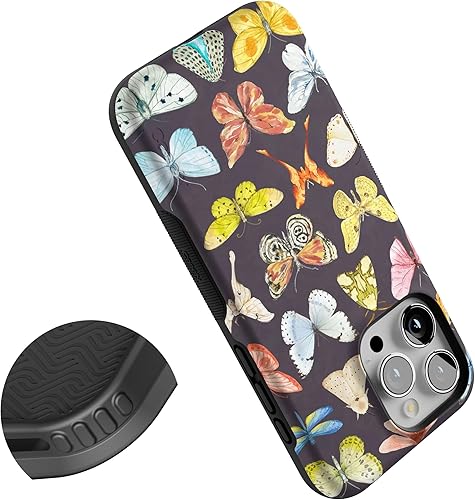Vista 965 de Casely Funda para iPhone 15 Pro Max Jardín Secreto Flores mixtas Funda atrevida Compatible con MagSafe y botón de acción Secret Garden