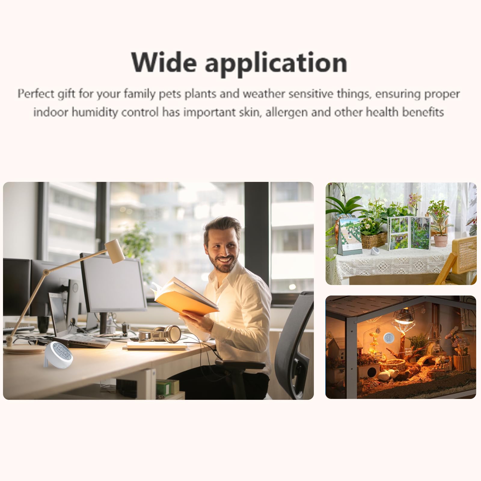 Imou ZTM1 Sensor de temperatura WiFi inalámbrico Sensor de humedad Termómetro interior Higrómetro inteligente inalámbrico Sensor de humedad con alarma y almacenamiento de datos para bebés Home Garage