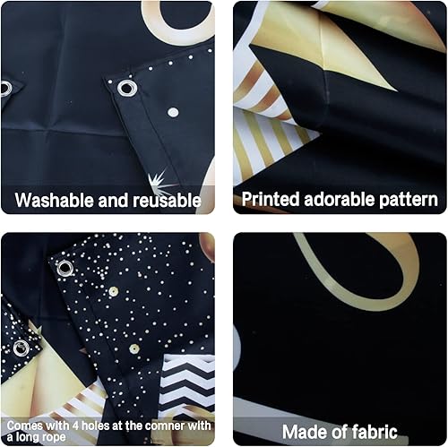 Miniatura 3 de INNORU Cartel de bienvenida para puerta, decoración de cubierta de puerta de fiesta de regreso a casa, fiesta de jubilación, fondo de fondo para