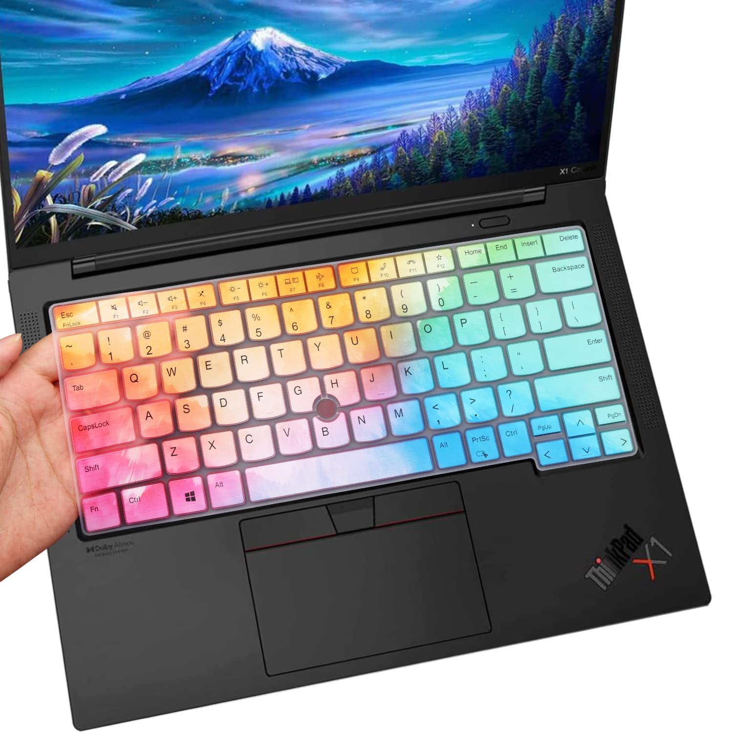 i-Tensodo Keyboard Cover for 2024 2023 Lenovo Thinkpad x1 Carbon Gen 11/10 14 inch, ThinkPad T14 Gen 4/Gen 3, T14s Gen 3, ThinkPad L14/ P14s Gen 3/ ThinkPad X1 Yoga Gen 8/7-Colorful