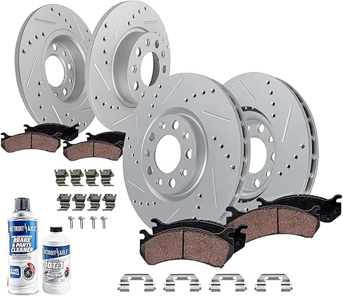 Miniatura 43 de Detroit Axle - Pastillas de freno para Ford Escape Focus Transit Connect Mazda 3 Sport 5 Volvo C30 S40 V50, 4 pastillas de freno de cerámica