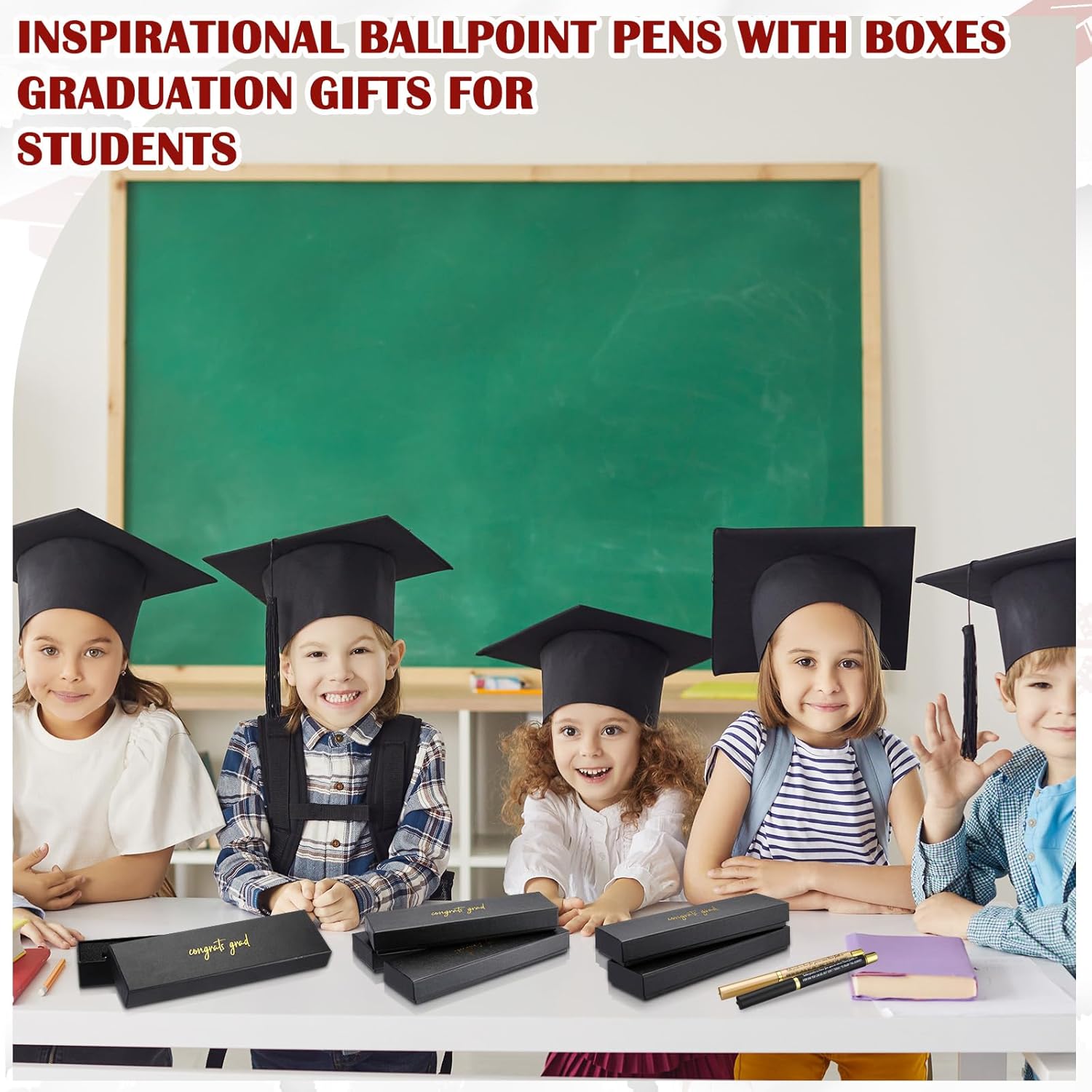 FoldTier 30 Set Graduation Pen Gifts Inspirational Ballpoint Pens with Congrats Grad Gift Boxes Funny Graduate Party Favor Gift for Class of 2026 Graduation Party Office School Stationery Supply