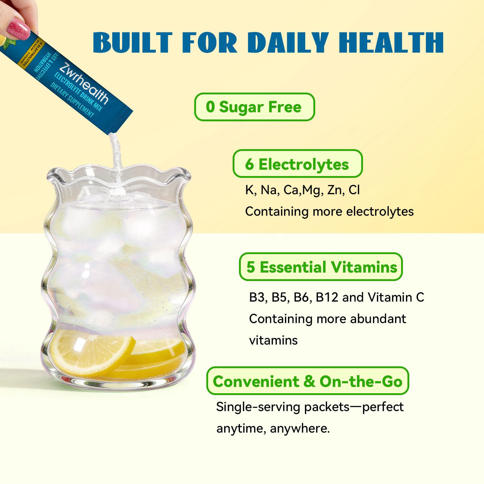 Electrolytes Powder Packets, Sugar Free Hydration Packets, Liquid Daily IV Electrolyte Drink Mix, Instantly Hydrating & Party Recovery with 6 Electrolytes & 5 Vitamins, 16 Servings — Amazon image 6