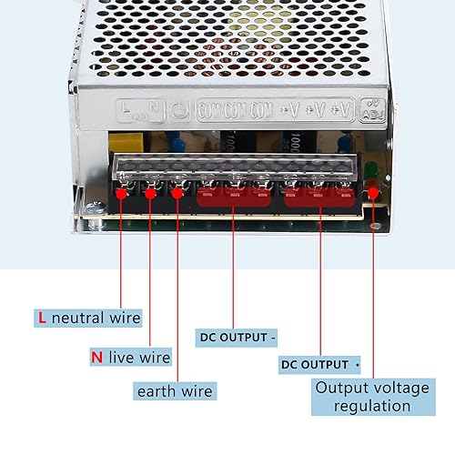 Miniatura 6 de Fuente de alimentación conmutada de 24V 10A 240W DC AC 100V240V a DC-12V Adaptador de corriente, voltaje constante del transformador, adecuado para