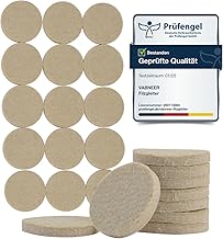 VABNEER 60 Pieces Round Felt Furniture Pads, 35 mm Adhesive Felt with 5 mm Thickness, Table Leg Protectors