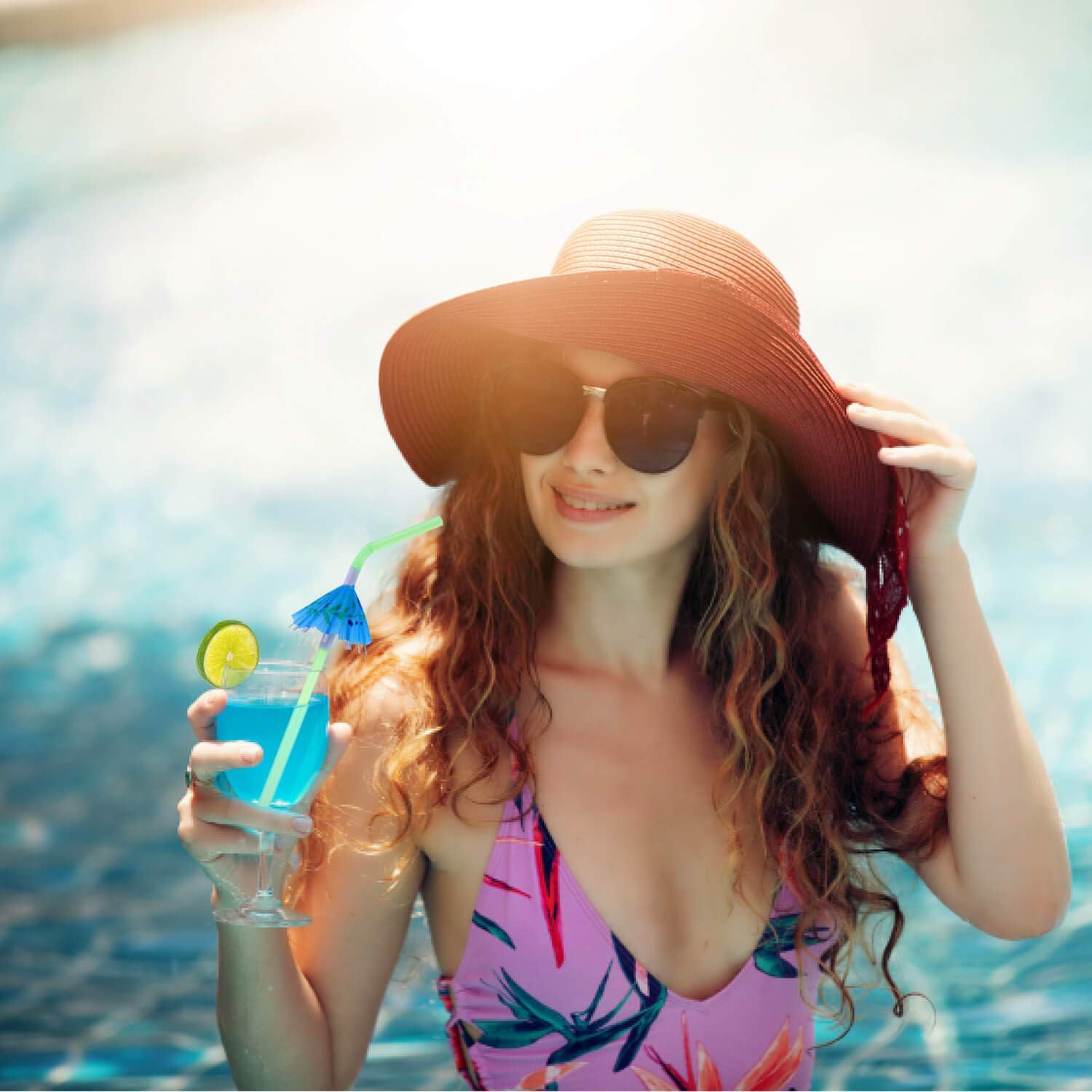 Paxcoo 100pcs Umbrella Straws - Hawaiian Luau Party Straws for Drinks Decorations (Assorted Colors)