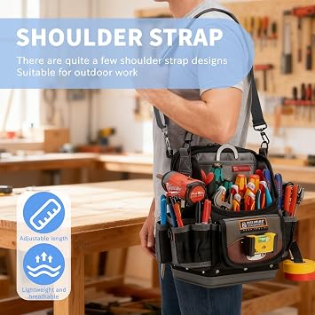 63 Padded Adjustable Shoulder Strap Compatible with Veto Pro Pac, Durable Bag Strap with Heavy-Duty Alloy Hooks for Tool Bags, Duffel Bags, Travel Gear, and Work Equipment