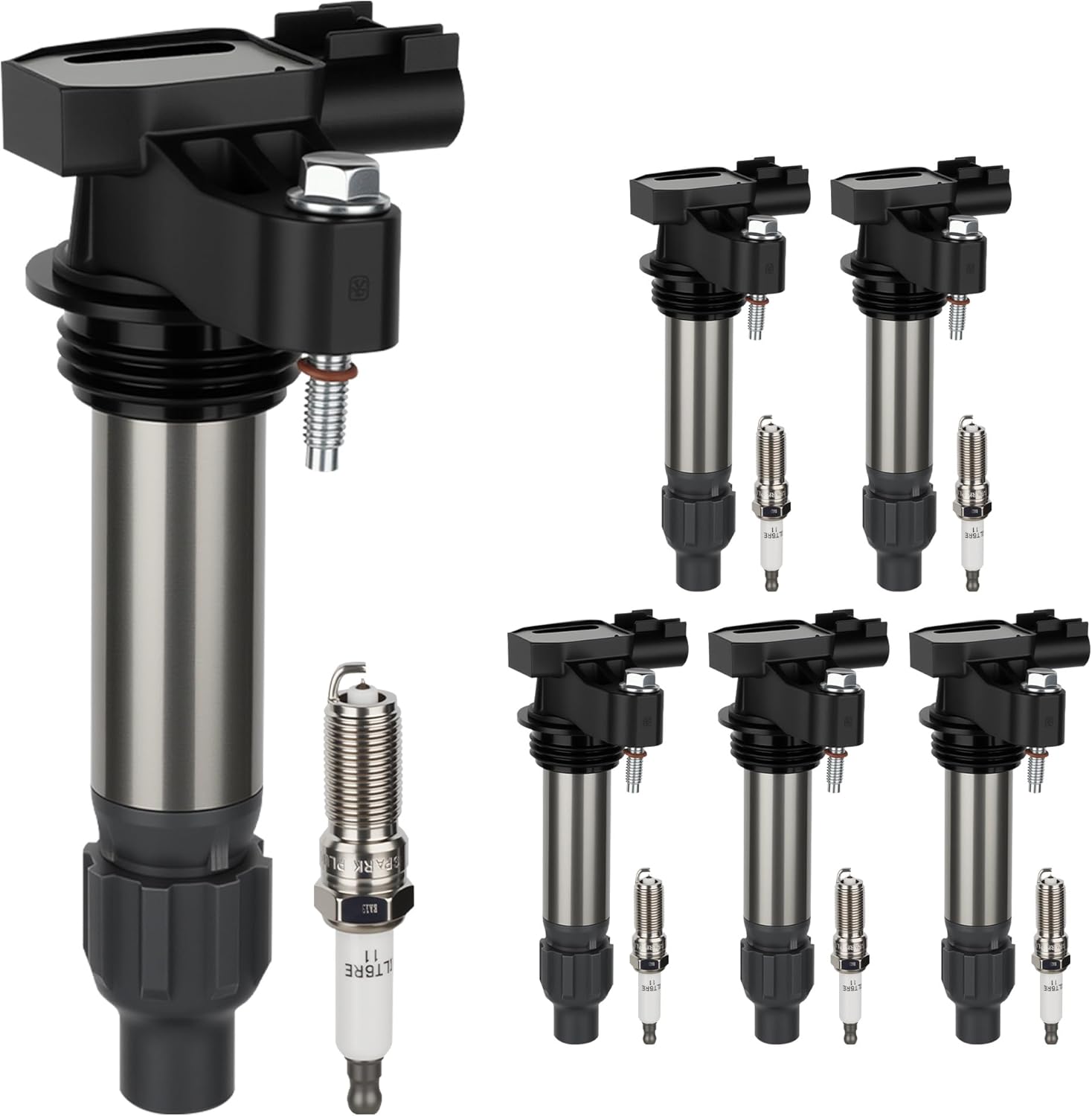 UF569 Ignition Coil Pack & Iridium Spark Plugs for GMC Acadia Terrain for Chevy Traverse Equinox for Buick Enclave for Cadillac CTS for Pontiac for Saturn 3.0L 3.6L V6 2007-2019 Coil Pack Set of 6