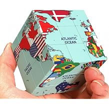3x3 Speed Cube, World Map Design Magic Cube Geography Learning Puzzle Toy