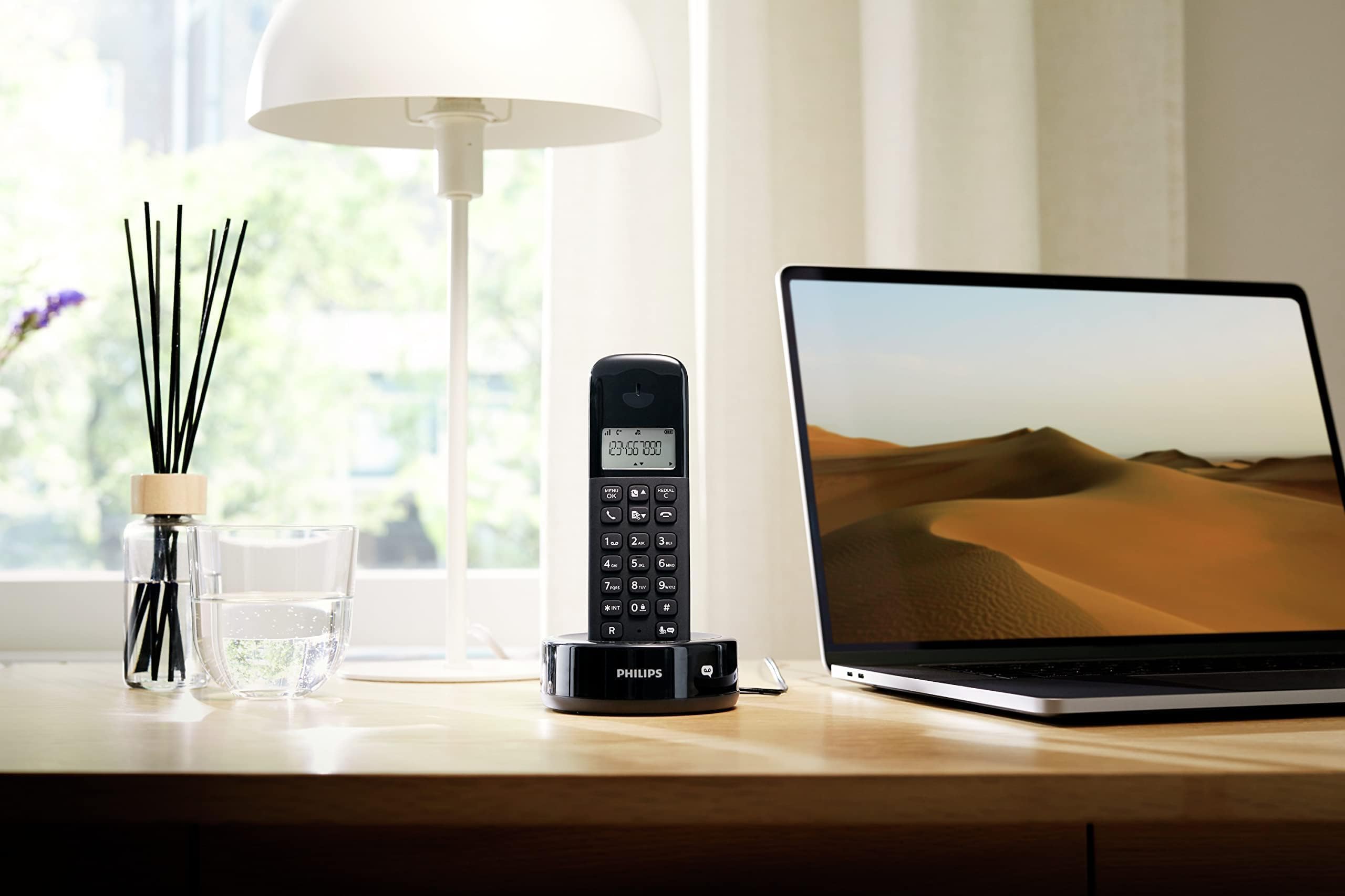 Philips Teléfono Inalámbrico, D1651B/01, DECT, Doméstico, Conexión de Línea Fija, Contestador Automático, Negro — view 3