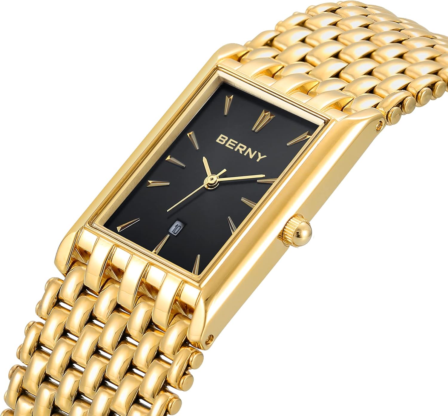 BERNY Gold Watches for Men with Date Window Japanese Quartz Movement Waterproof Men's Wrist Watches Luxury Casual Fashion Mens Watch - Image 2