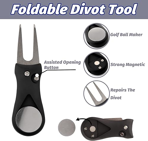 Miniatura 4 de Kit de accesorios de golf, kit de limpieza 3 en 1 para palos de golf, toalla de golf, cepillo para palos de golf, herramienta de reparación de divot