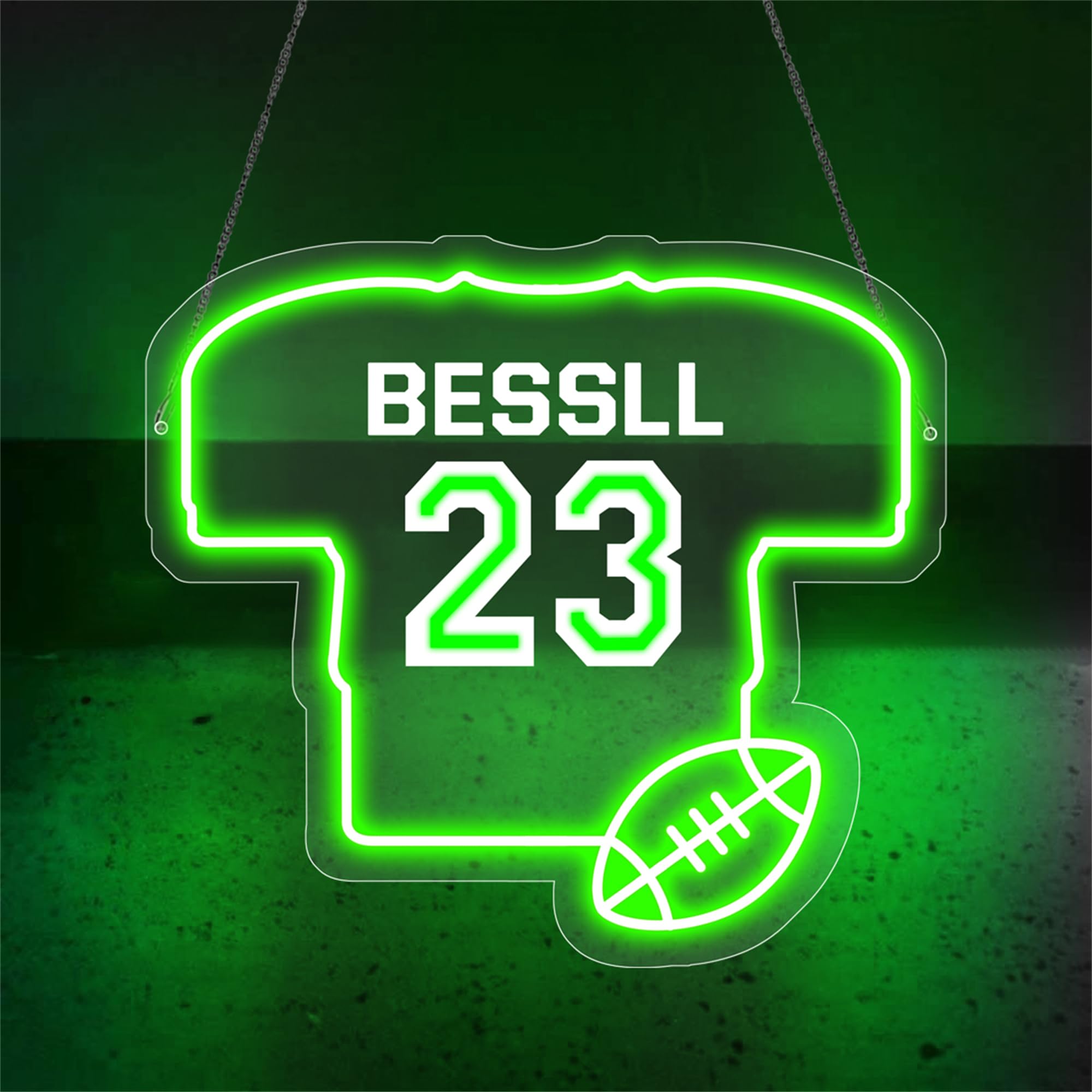 Maglia da basket personalizzata Insegne al neon Nome Numero Pallacanestro Luce al neon Giocatore di basket Luce notturna Sport LED Light Up Segno per regali da basket da parete Compleanno Natale