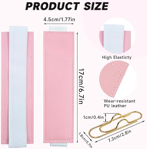 Miniatura 2 de 12Pcs Pen Holder for Notebook, PU Leather Pen Holder with Adjustable Elastic Band and Metal Pen Clip for Notebooks, Journals, Calendars, Tablet Case