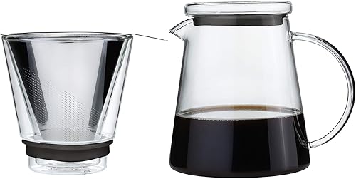 Miniatura 3 de Zassenhaus M045000 - Cafetera de vidrio y acero inoxidable, 4.75 pulgadas de diámetro x 8.5 pulgadas, color plateado