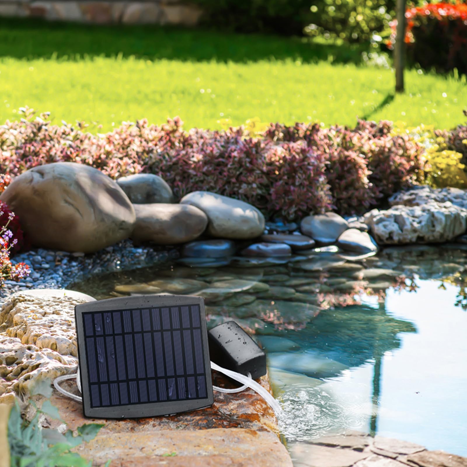 HUIOP Oxygénateur d'aquarium,Pompe à oxygène pour aquarium solaire oxygénateur aérateur d'oxygène pour aquarium aérateur d'étang pompe à air aérateur de pêche pompe à air pour aquarium avec