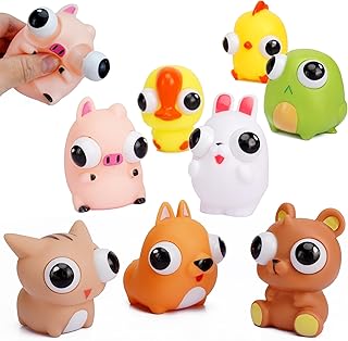 8 Pack Animal Eye-Popping Squeeze Toys - Fun Sensory Fidget Set for Kids