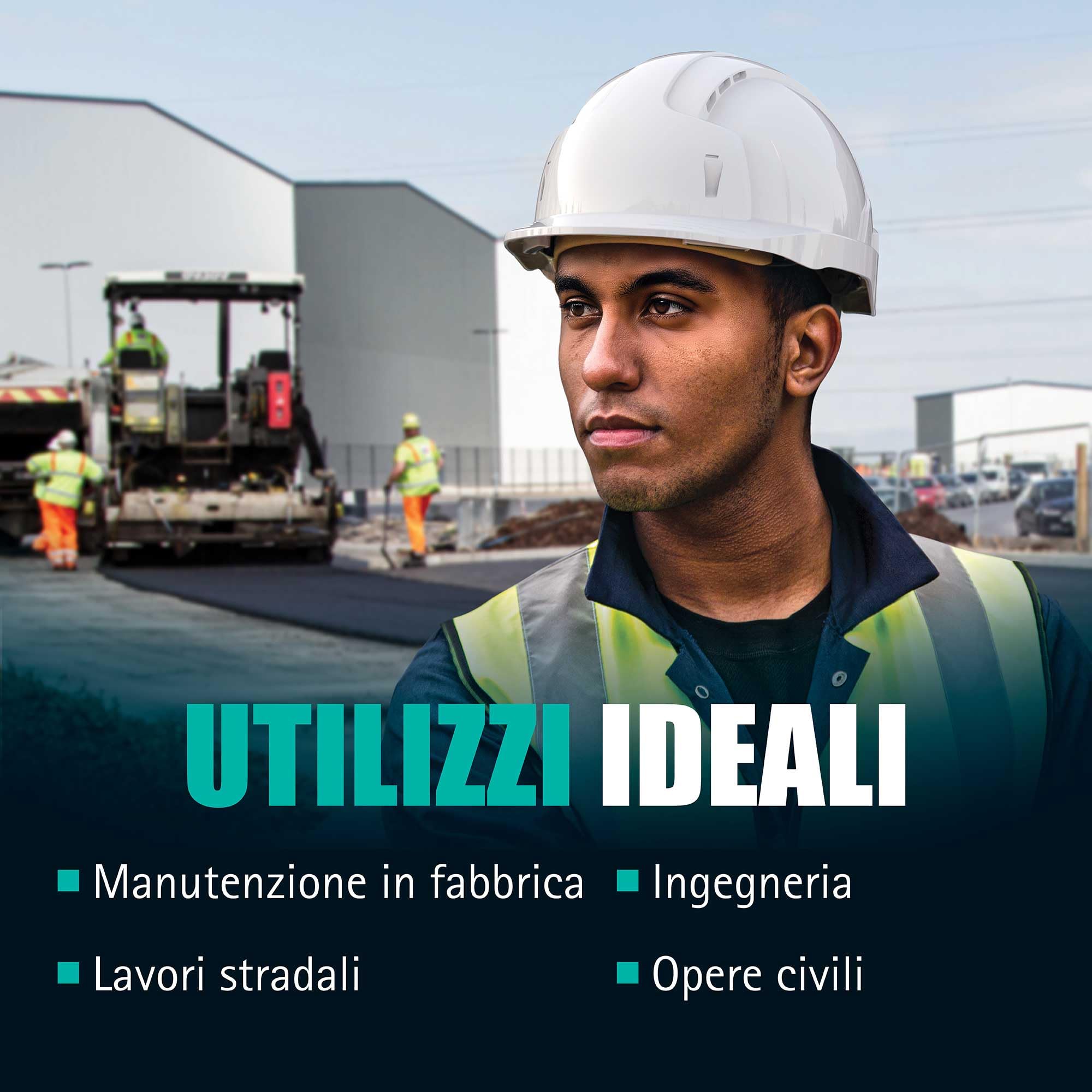 JSP EVOLITE Casco di Sicurezza Leggero CR2 - Regolazione a Rotella - Ventilato - Bianco - Caschetto da Cantiere in HDPE - Per Strade, Ingegneria e Manutenzione - EN 397